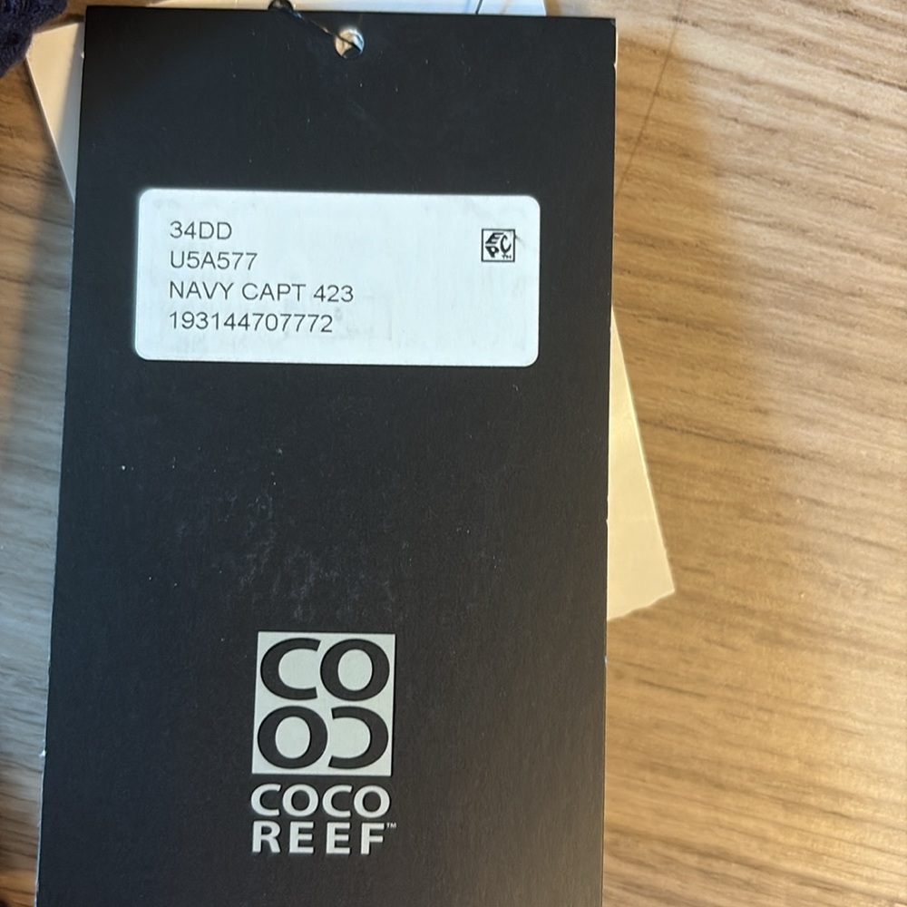 NWT!  Navy Coco Reef Sultry Ocean Textures One Piece Bra Sized 34DD lace up - Picture 9 of 16